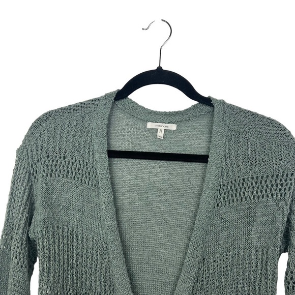 Maurices Green Open Knit Textured V Surplice Neck Sweater XS - Picture 3 of 11